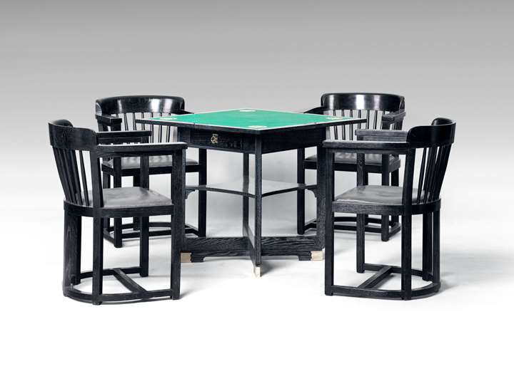 Gaming Table with Four Armchairs